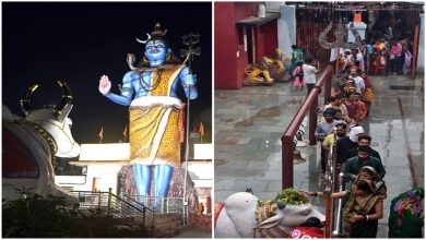 Photo of सावन में रायपुर के 51 फीट ऊंची प्रतिमा पर वर्षा की बूंदों ने किया जलााभिषेक…