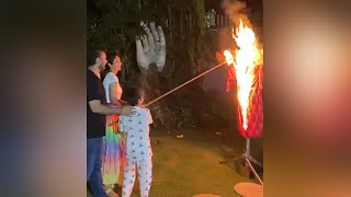 Photo of शिल्पा ने बेटे वियान के साथ किया रावण दहन,यहां देखे तस्वीर