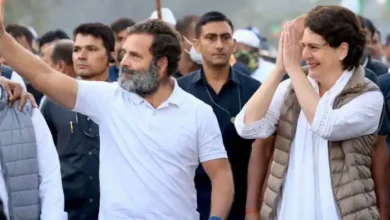 Photo of राहुल गांधी के साथ कदमताल करती हुई नजर आईं प्रियंका और उनके पति रॉबर्ट वाड्रा.
