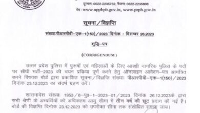 Photo of बढ़ गई यूपी पुलिस सिपाही भर्ती की आयु सीमा