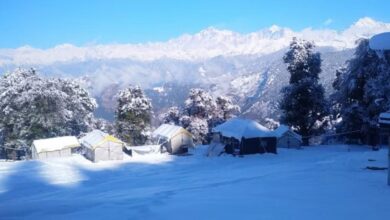 Photo of रुद्रप्रयाग : मिनी स्विटजरलैंड चोपता में सीजन की पहली बर्फबारी