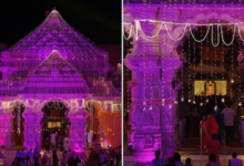 Photo of रामनवमी के लिए फूलों और रंग-बिरंगी रोशनी से जगमगाया राम मंदिर