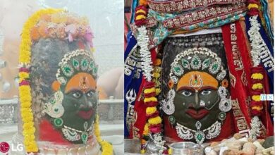 Photo of शिव शक्ति का दिखा संगम, भस्म आरती में देवी स्वरूप में सजे बाबा महाकाल