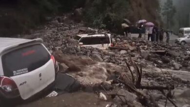 Photo of थराली में तीन घंटे की बारिश से मची तबाही, उफनाए नदी और नाले, मलबे में दबीं कई गाड़ियां