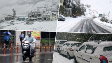 Photo of हरियाणा में झमाझम बरसे बदरा, पहाड़ों पर बर्फबारी