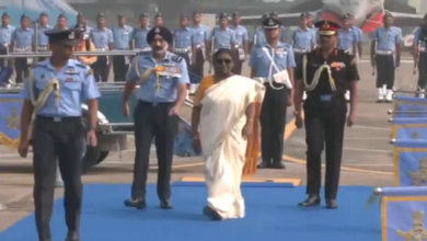 Photo of अंबाला पहुंचीं राष्ट्रपति द्रौपदी मुर्मू:जवानों ने वायुसेना स्टेशन पर गार्ड ऑफ ऑनर दिया