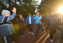 Photo of जवाहर सर्किल पार्क में मॉर्निंग वॉक पर मुख्यमंत्री भजनलाल