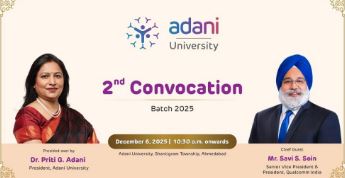 Photo of डॉ. प्रीति अदाणी कल अदाणी विश्वविद्यालय के दूसरे दीक्षांत समारोह को संबोधित करेंगी
