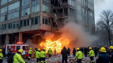 Photo of स्पेन की बहुमंजिला इमारत में लगी भीषण आग
